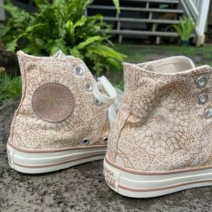 Converse Chuck Taylor All Star high top Mandala design in Gold.